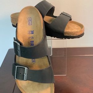 New! Birkenstock Arizona sz38 Black Oiled Leather